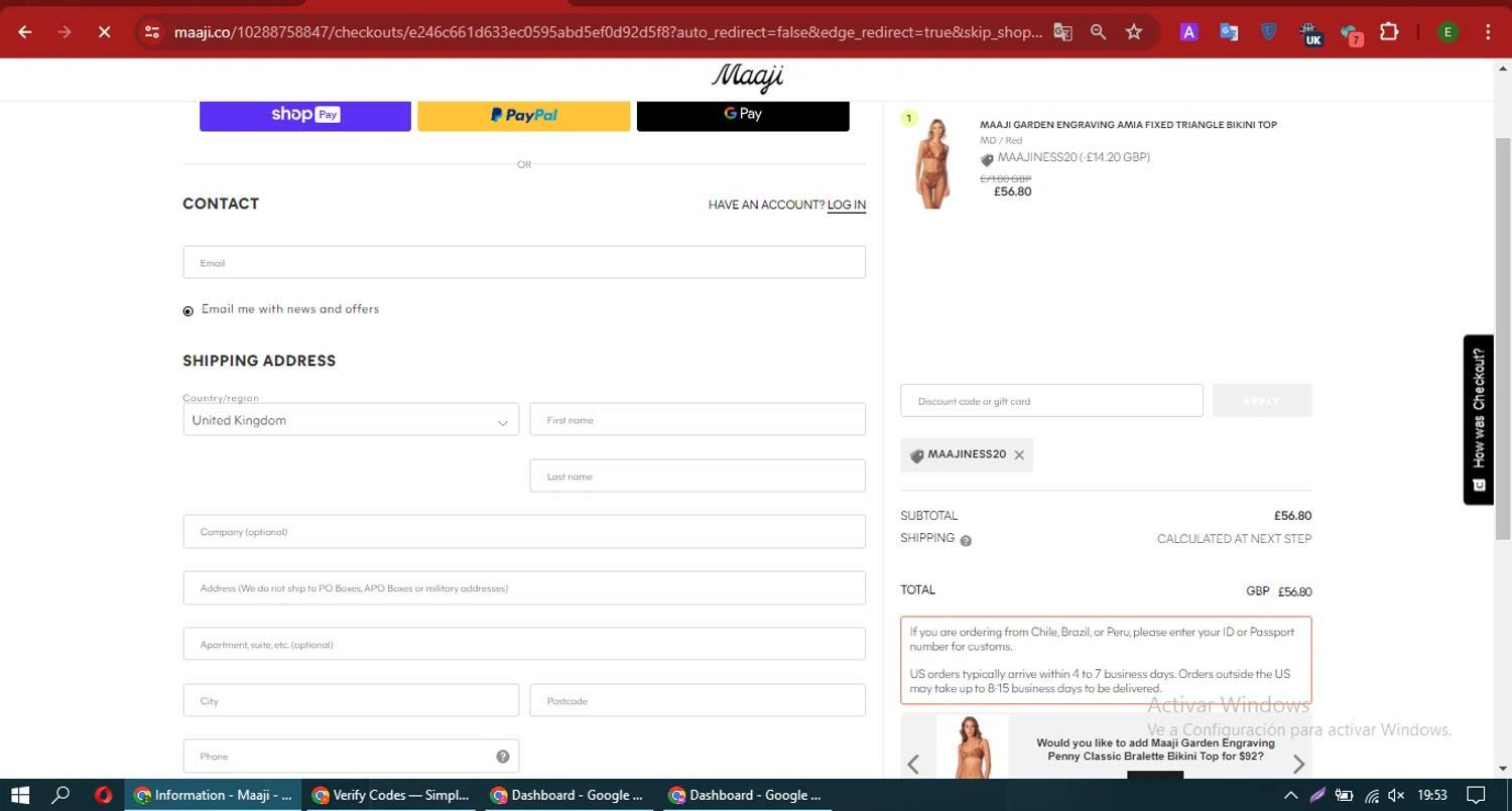 How to apply Maaji coupon code